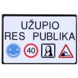 Baltas magnetas Užupio Res Publika